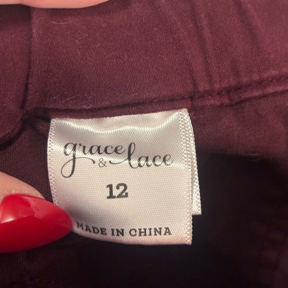 Grace & Lace Maroon Trousers - Picture 6 of 7